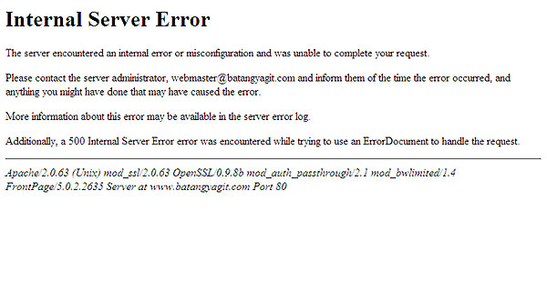 500 Internal Server Error